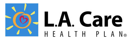 Logo for L.A. Care Health Plan, featuring the company name with a sun and mountain symbol in vibrant colors.