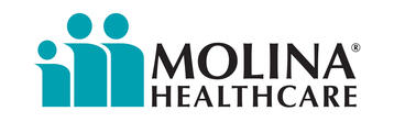 Logo for Molina Healthcare, featuring the company name in teal with three stylized figures and a healthcare-related symbol.